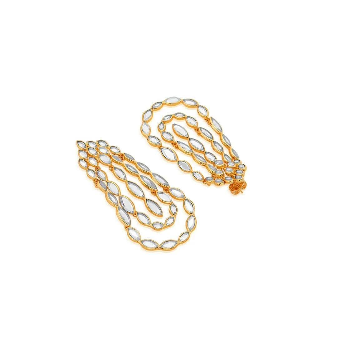 Marquise Mirror Chandelier Earrings