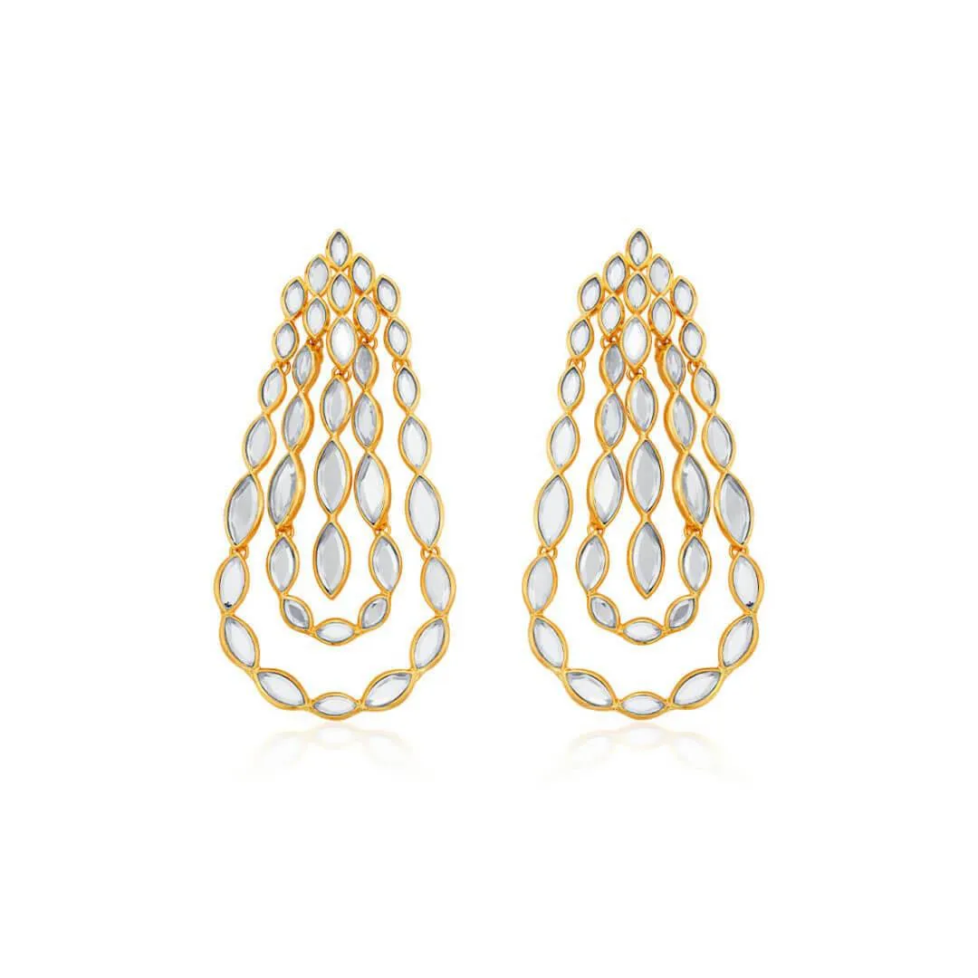 Marquise Mirror Chandelier Earrings