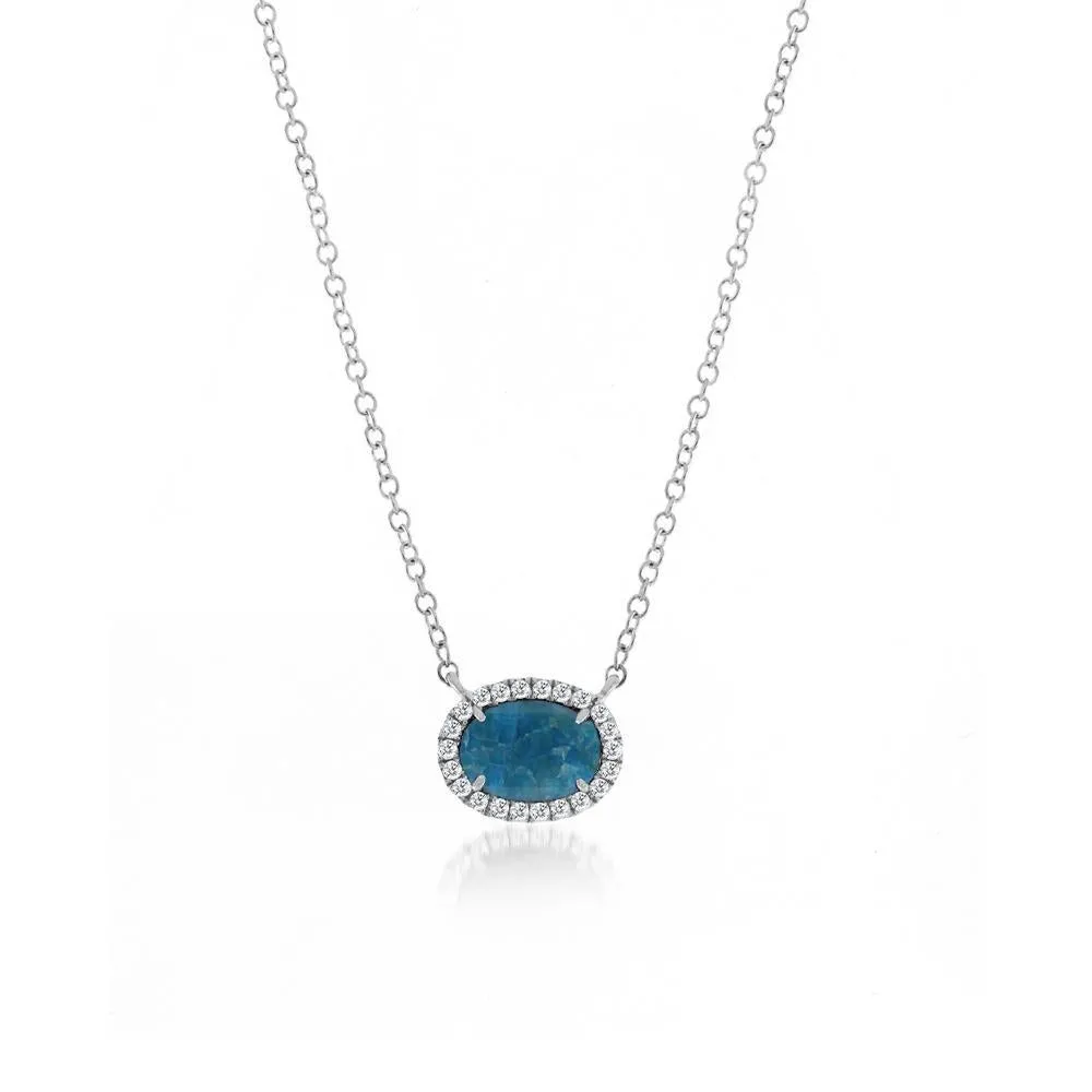 Meira T Austrailian 14K Yellow Gold Opal & Diamond Necklacce