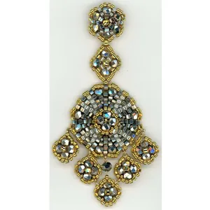MIGUEL ASES  5  Diamond Drop Pyrite & Yellow Gold Chandelier