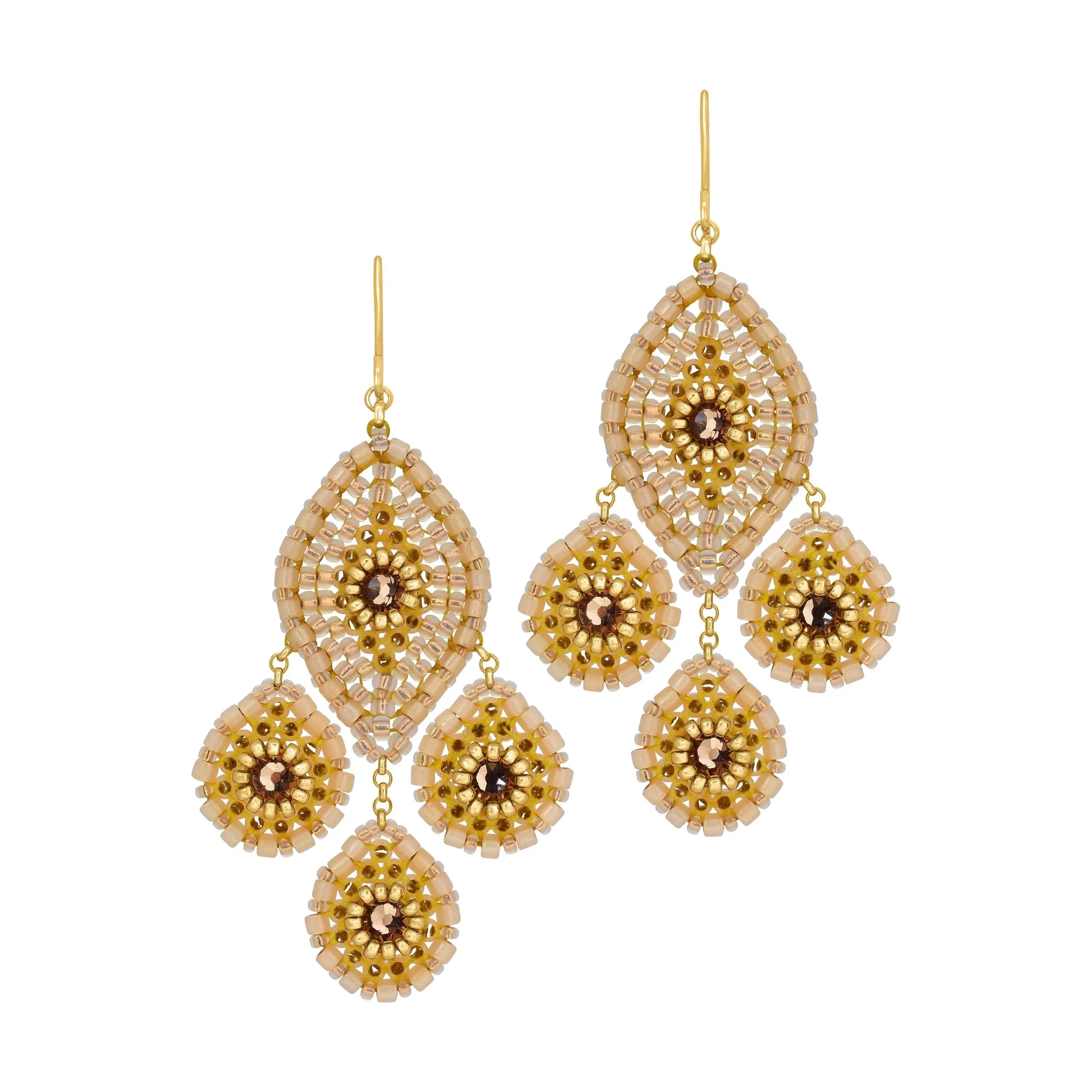 MIGUEL ASES GOLDEN TRIPLE  DROP CLASSIC CHANDELIER