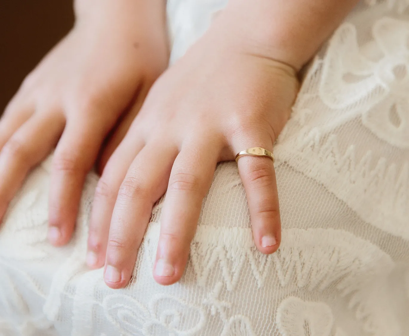 Moon & Star Mini Signet Ring