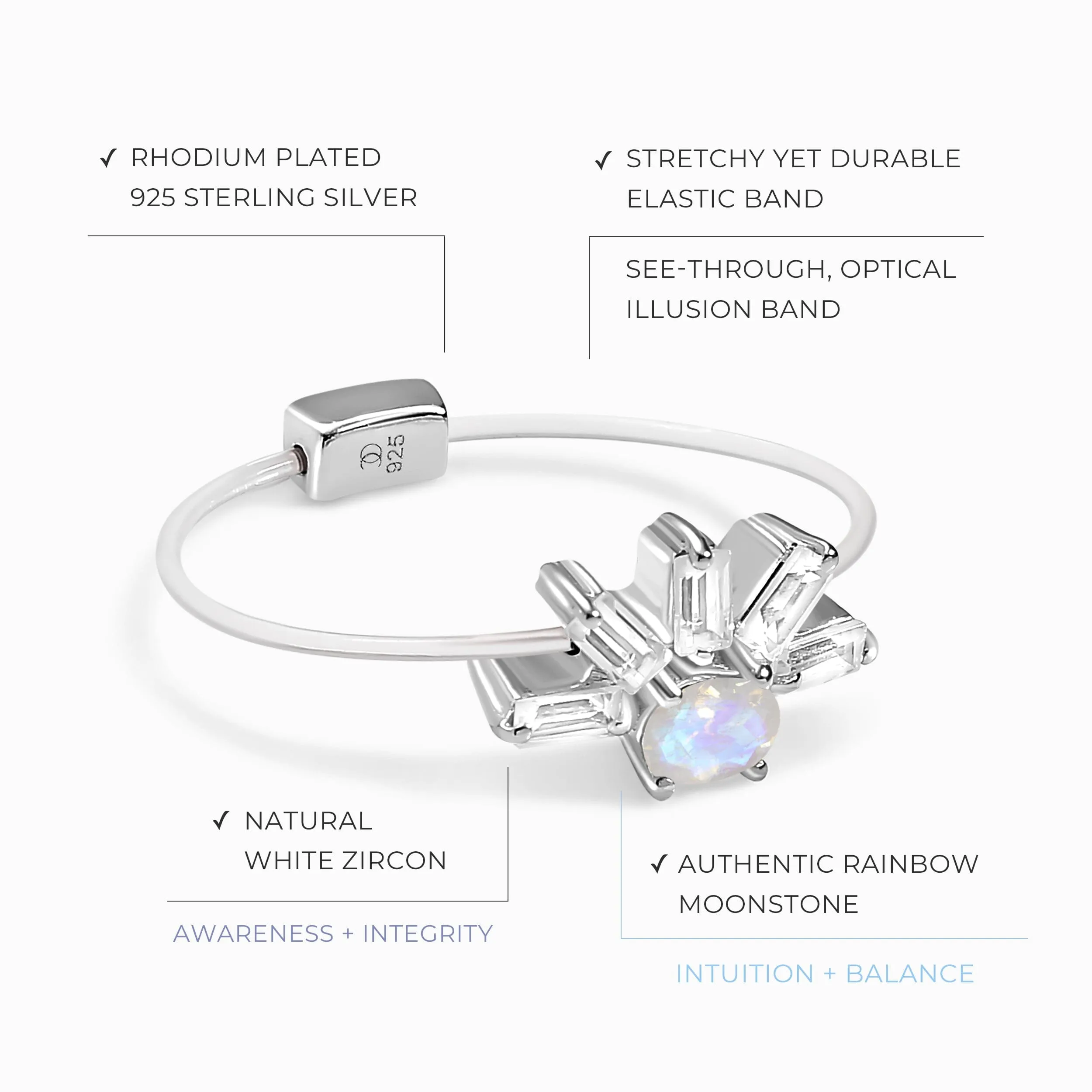Moonstone Floating Ring - Light