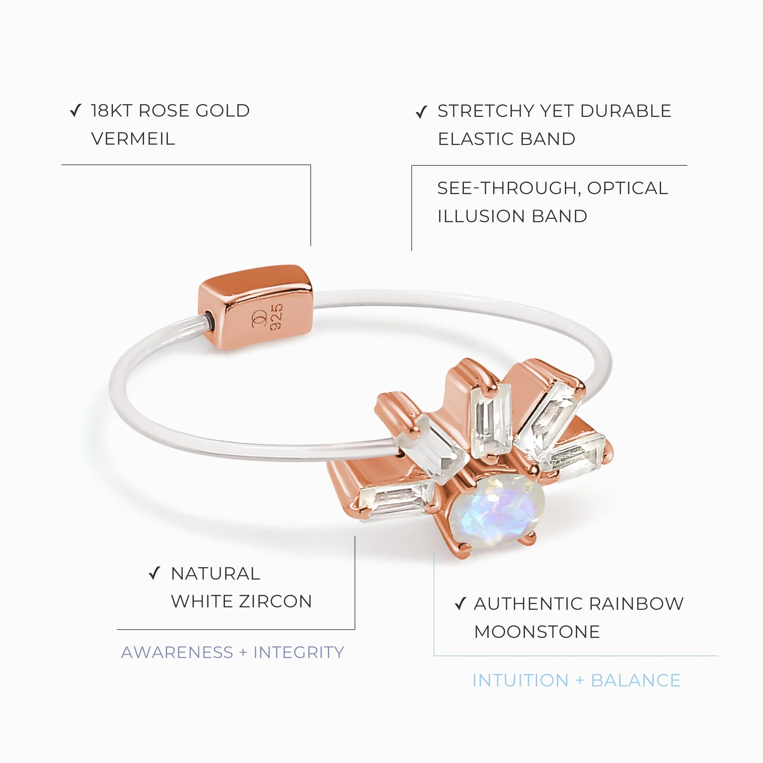 Moonstone Floating Ring - Light