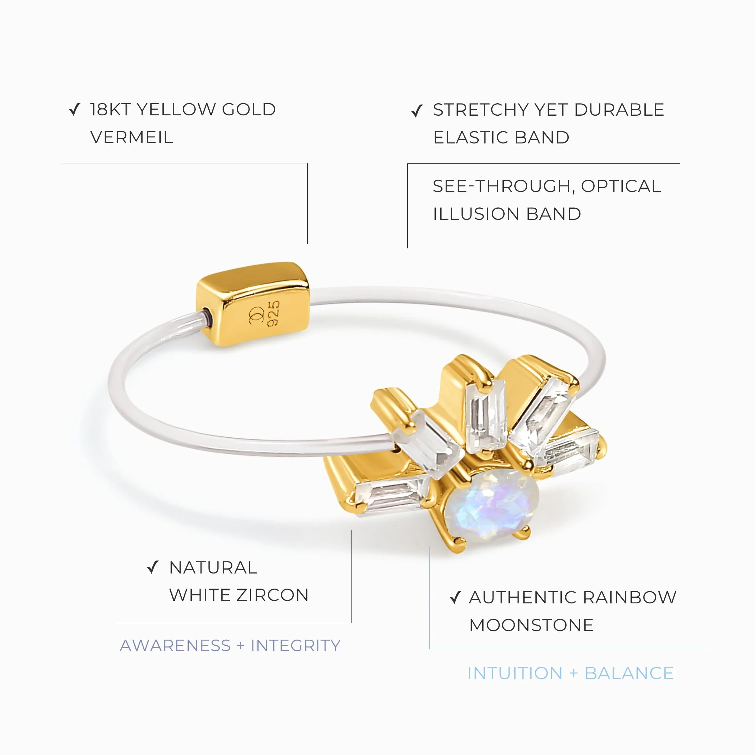 Moonstone Floating Ring - Light