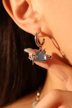 Moonstone Saturn Star Earrings