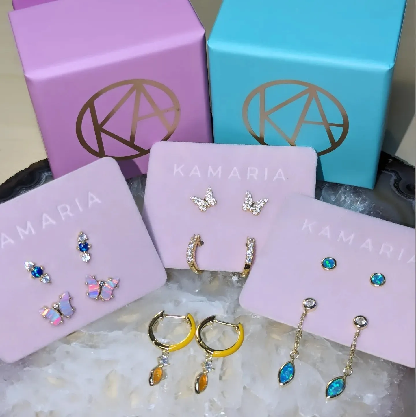 Opal Butterfly Stud Earrings