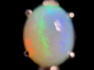 OPAL Pendant - Sterling Silver, 9x11mm Oval Cabochon - Opal Necklace, Birthstone Necklace, Opal Jewelry, Welo Opal, 49025