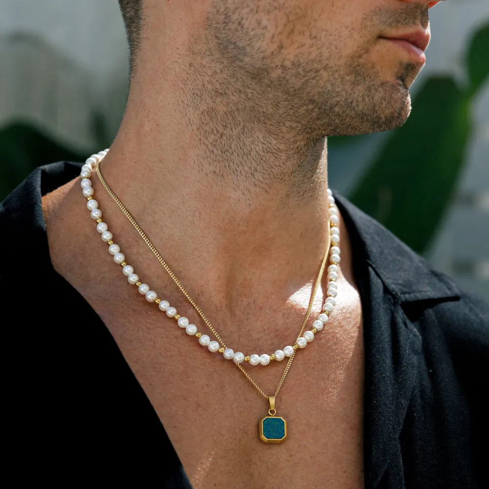 Opal Stone Pendant - Gold