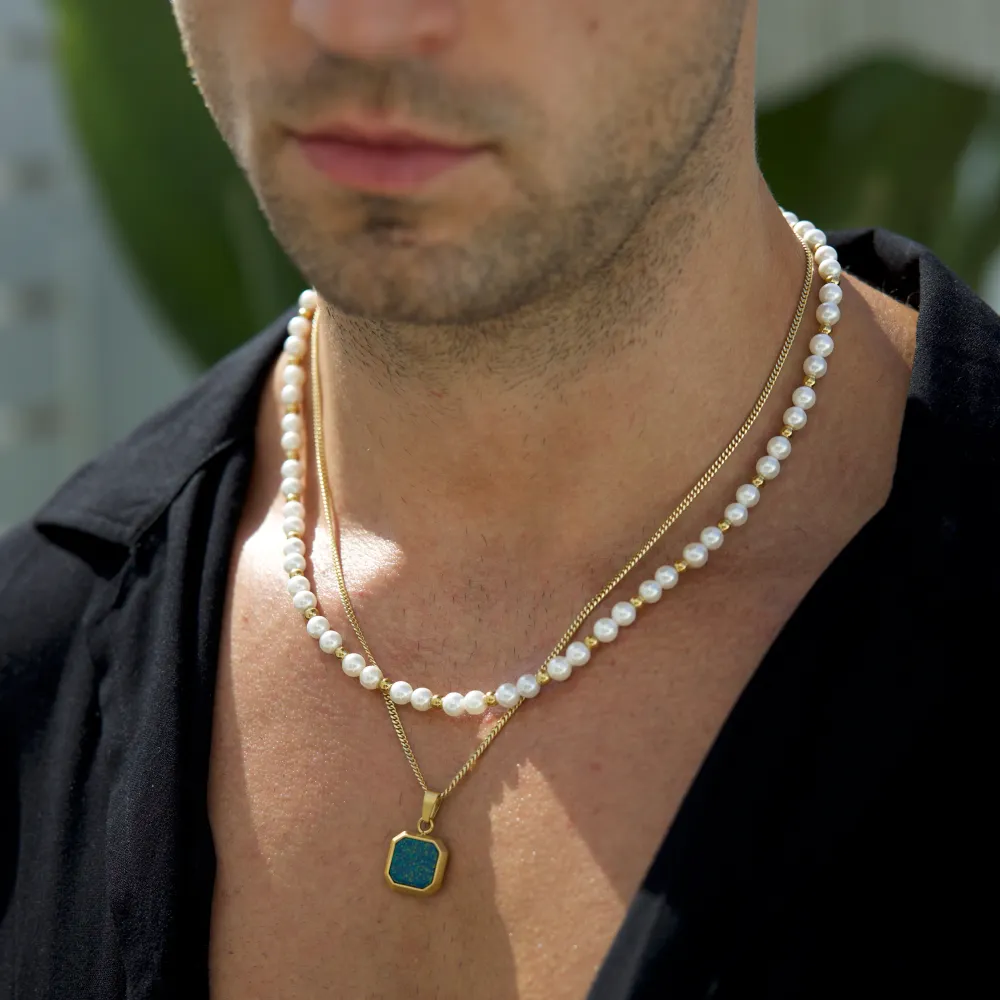 Opal Stone Pendant - Gold