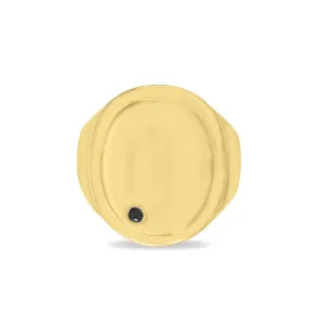 OVAL BLACK DIAMOND SIGNET RING