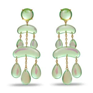 PARAKEET RAINDROP CHANDELIER EARRINGS