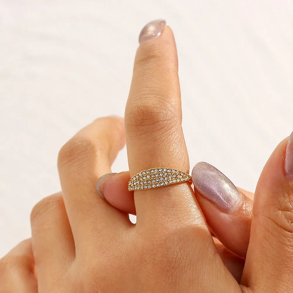 Pavé Slim Signet Ring
