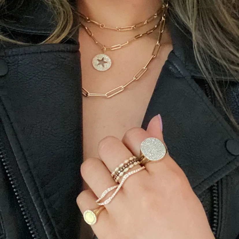 Pave Diamond Signet Ring
