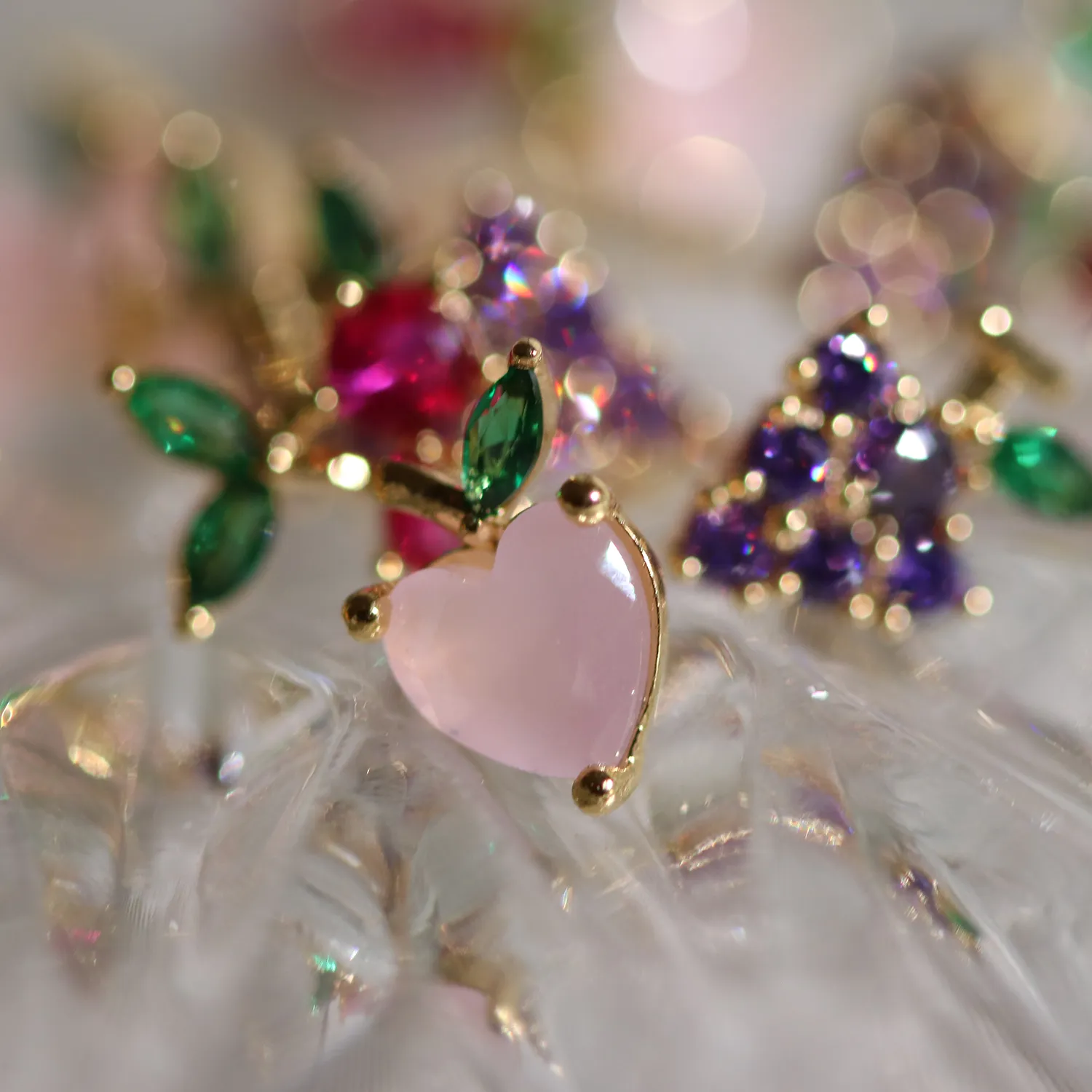 Peach earrings