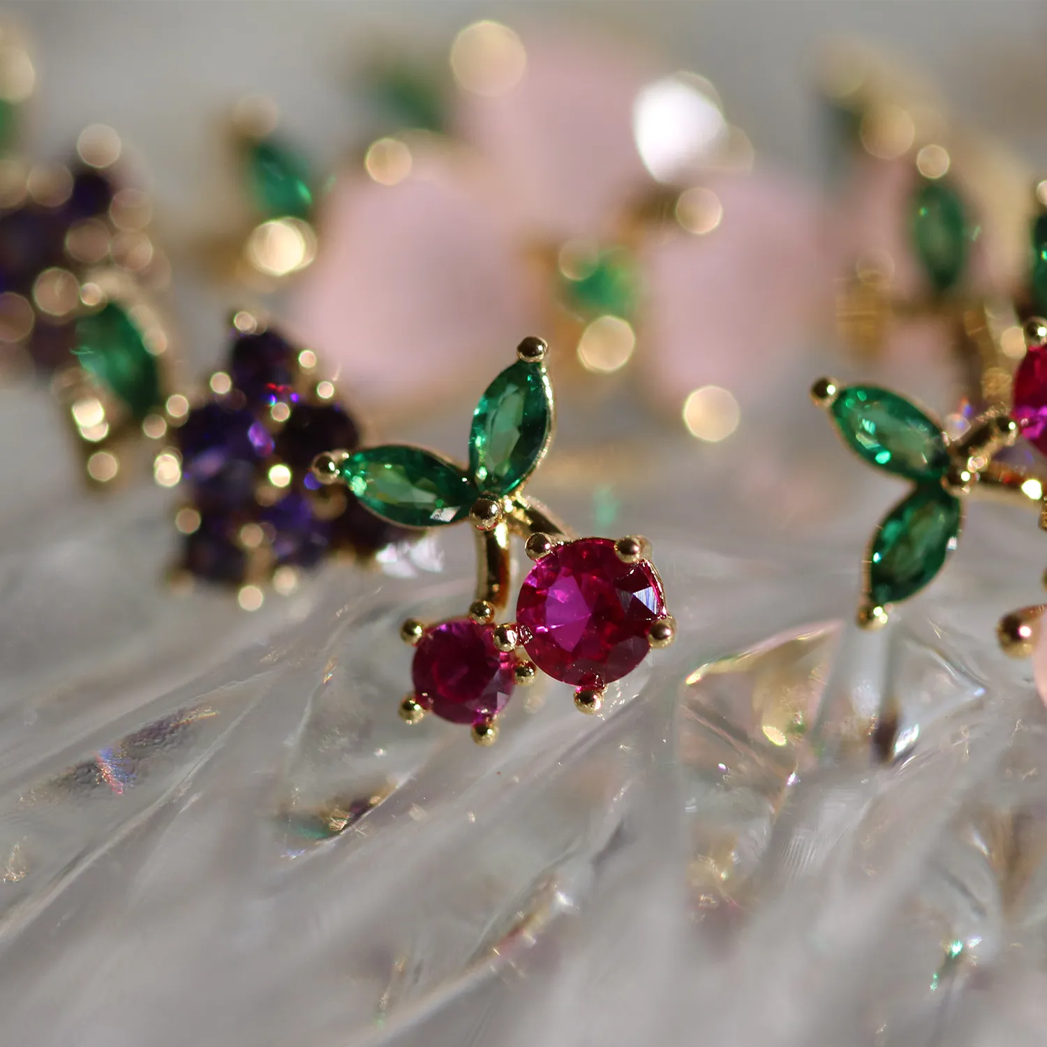 Peach earrings