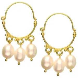 Pearl Chandelier Hoop Earrings