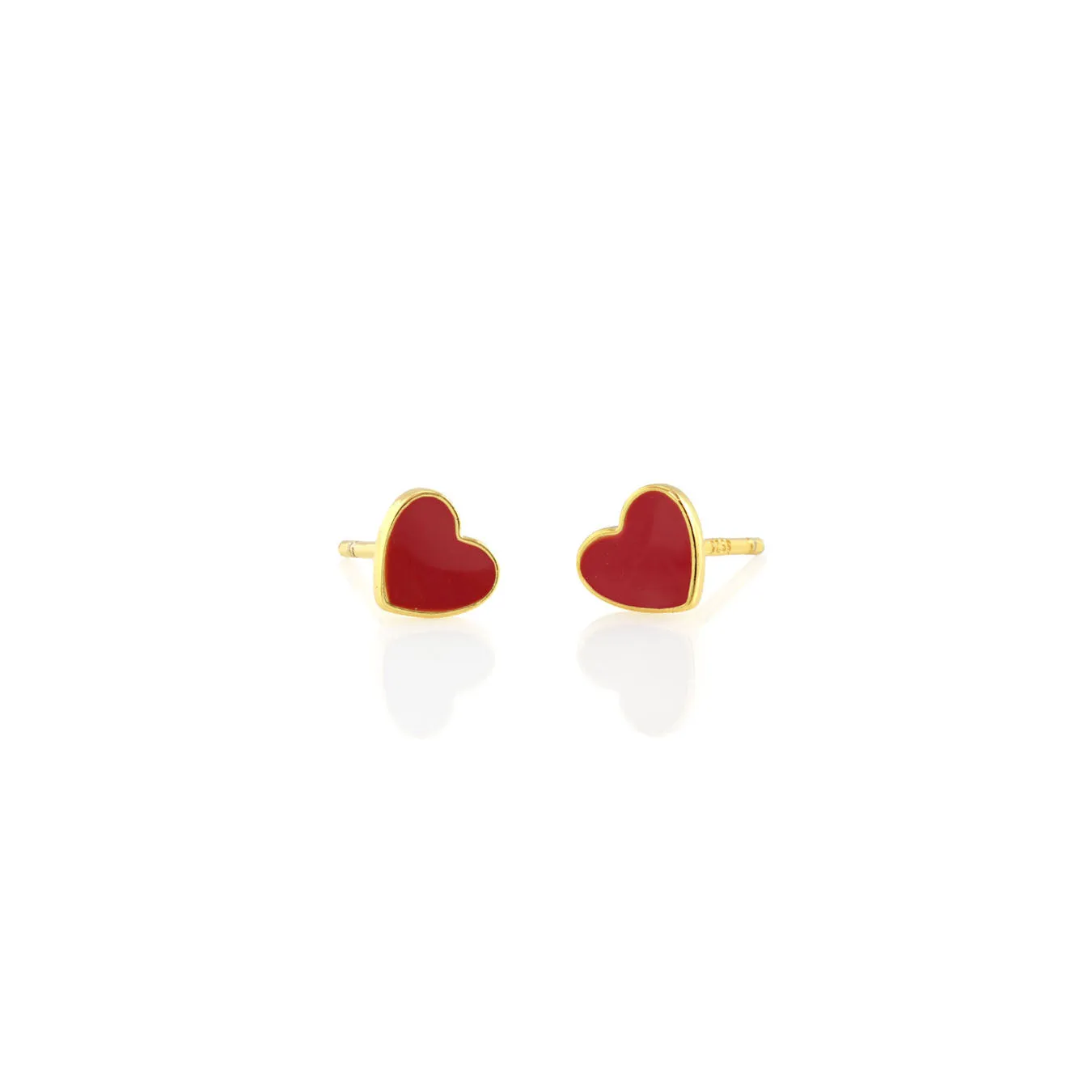 Petite Heart Enamel Stud Earrings