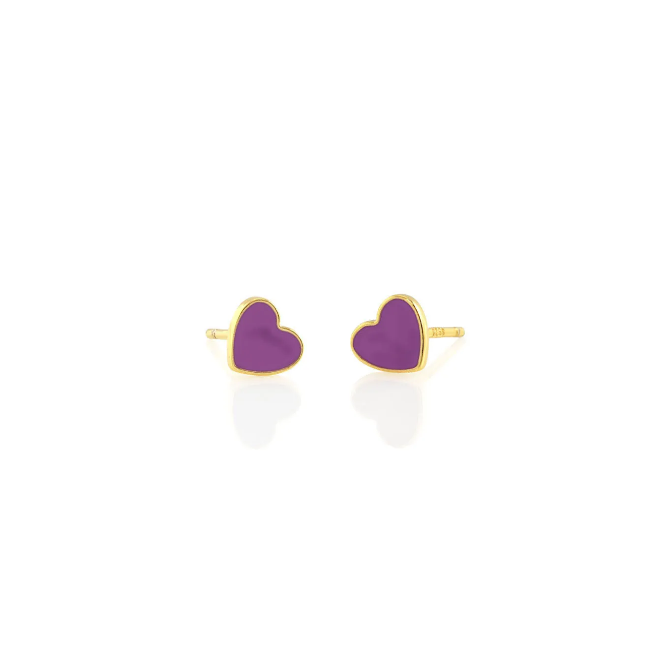 Petite Heart Enamel Stud Earrings