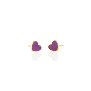 Petite Heart Enamel Stud Earrings