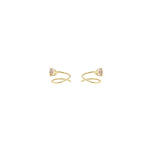 Petite Moonstone Curl Earrings