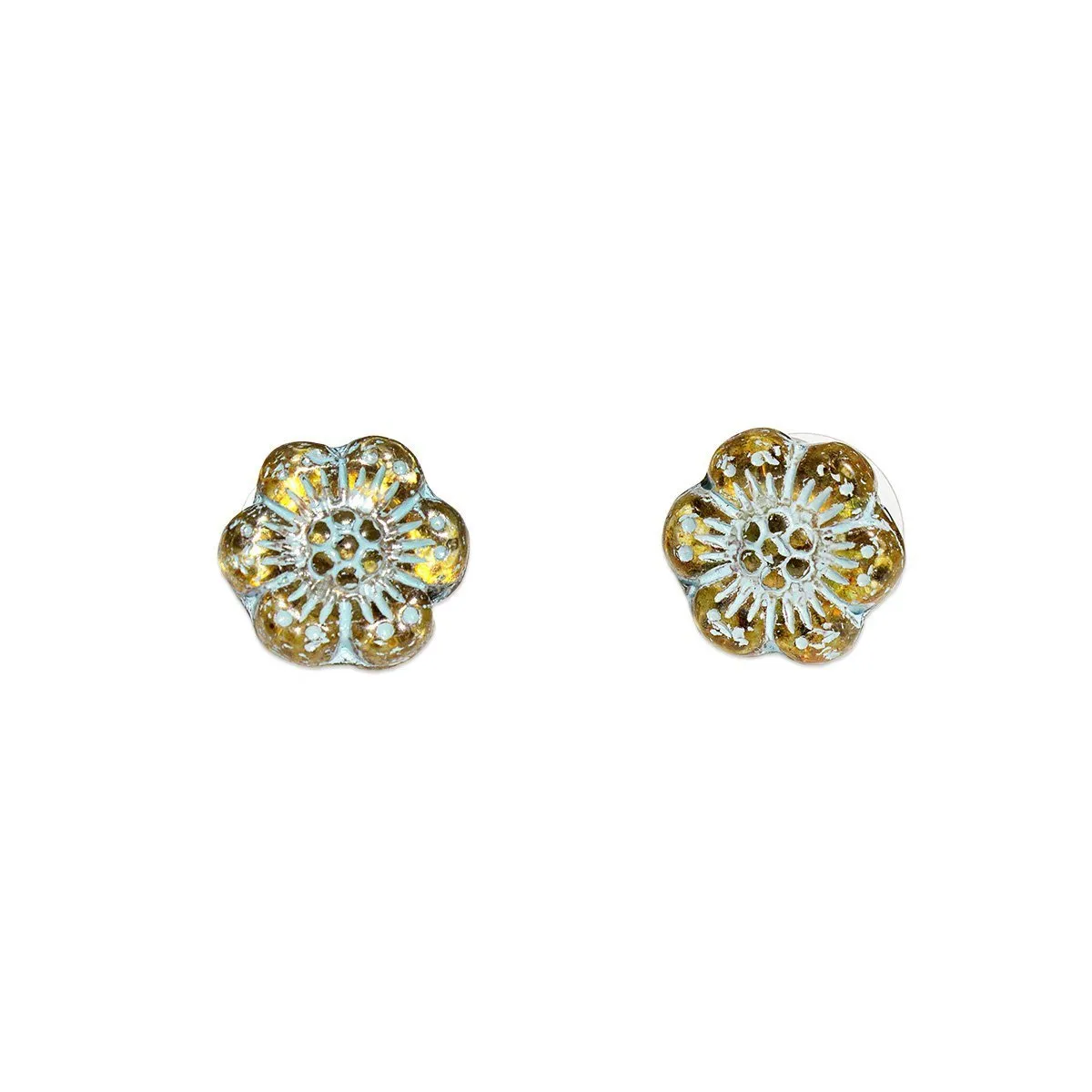 Pink Wild Rose Flower Stud Earrings