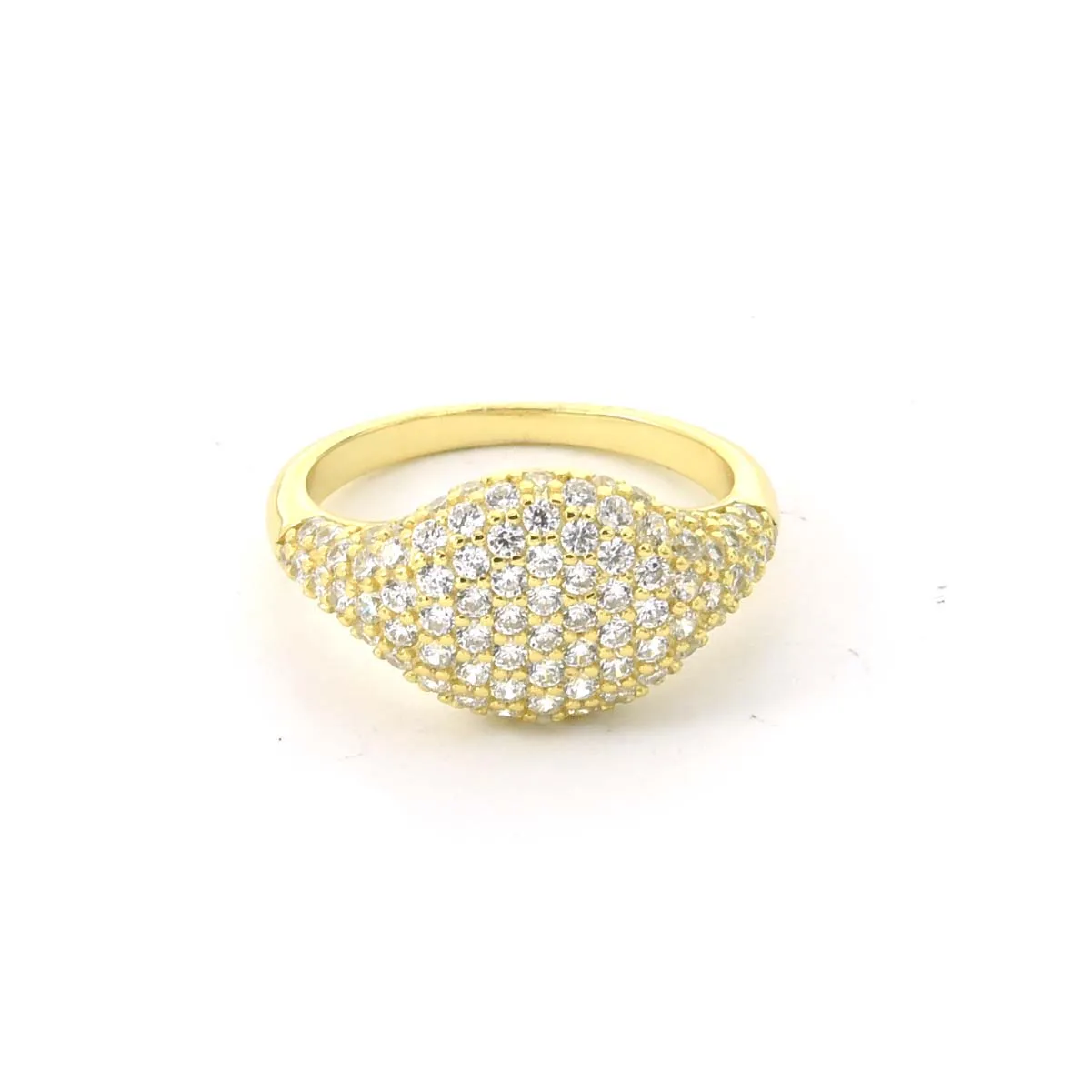 Pinky Ring on Any Finger 925 Sterling Silver Pave Cubic Zirconia Simulated Diamond Signet Ring KESLET