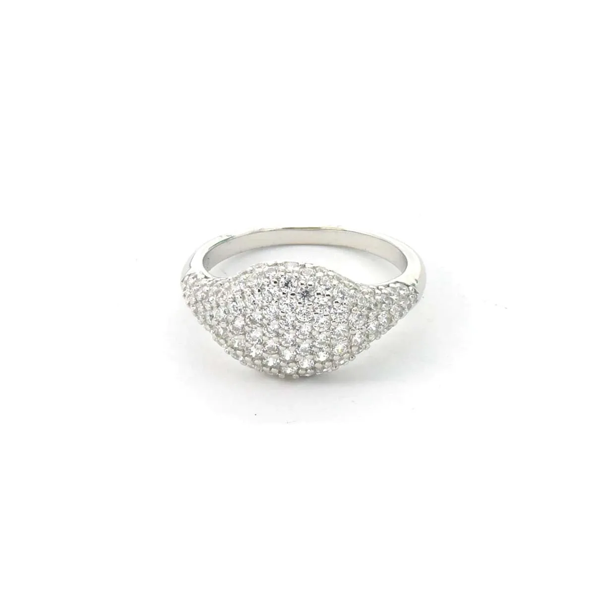 Pinky Ring on Any Finger 925 Sterling Silver Pave Cubic Zirconia Simulated Diamond Signet Ring KESLET