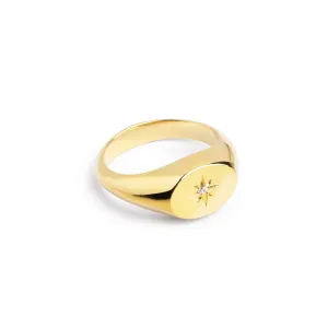 Polar Star Signet Gold Ring
