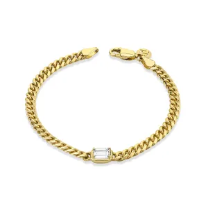 Queen Emerald Cut Diamond Cuban Bracelet