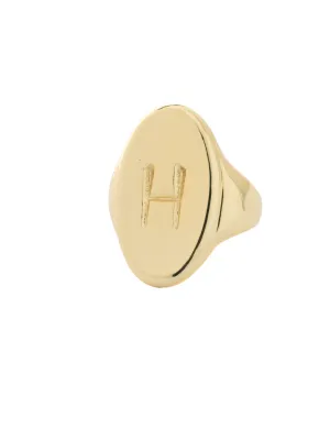 "H" Signet Statement Ring - RFK37BGMTL