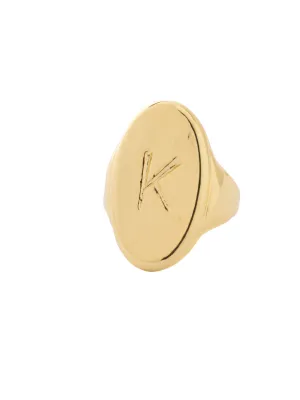 "K" Signet Statement Ring - RFK40BGMTL