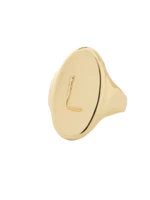 "L" Signet Statement Ring - RFK41BGMTL