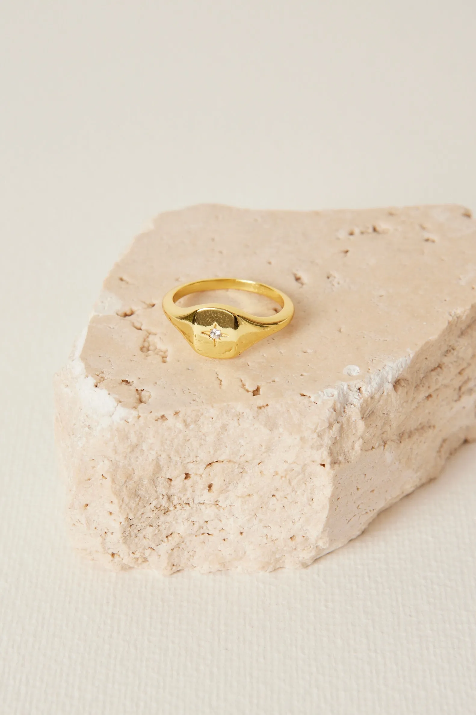 Rectangle Signet Gold Ring
