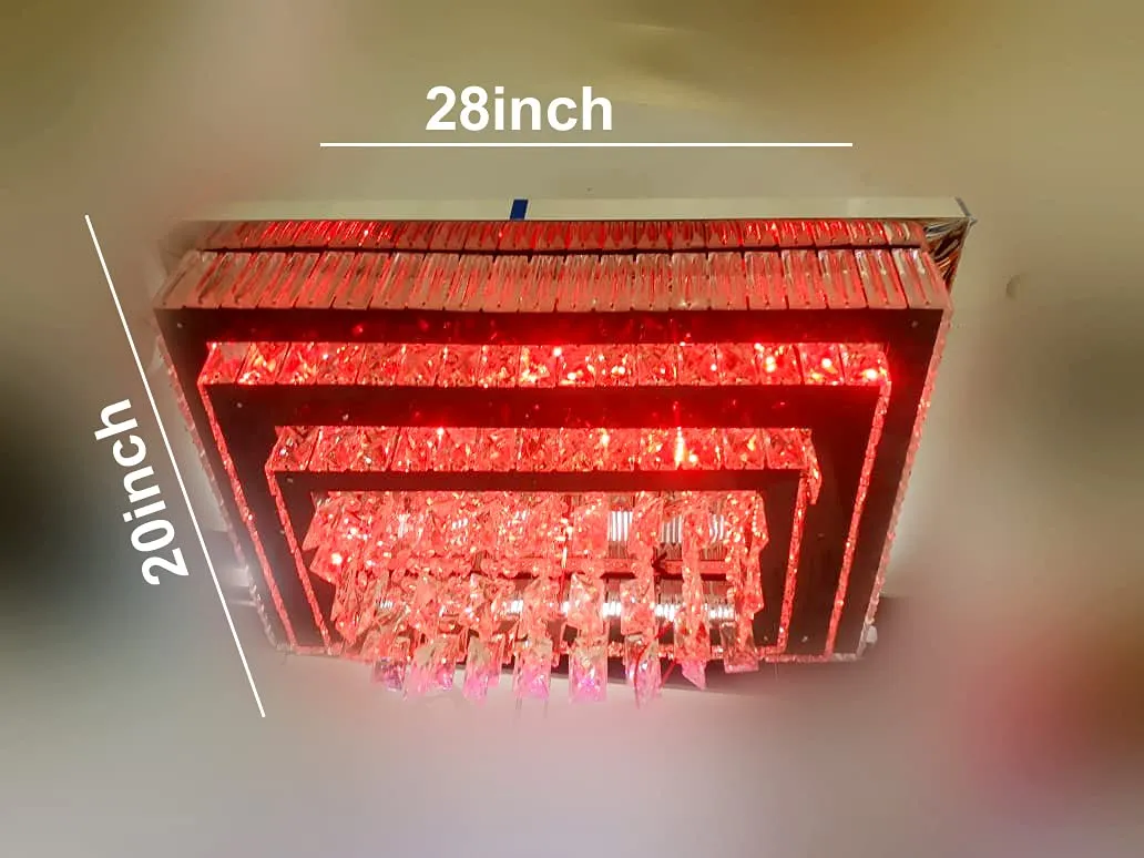 Rectangular LED Ceiling Light Fixture Modern Crystal Chandelier