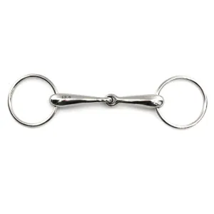 RING SNAFFLE BIT WITH SOLID MOUTHPIECE 20MM