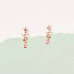 Rose Gold Coral Bells Earrings