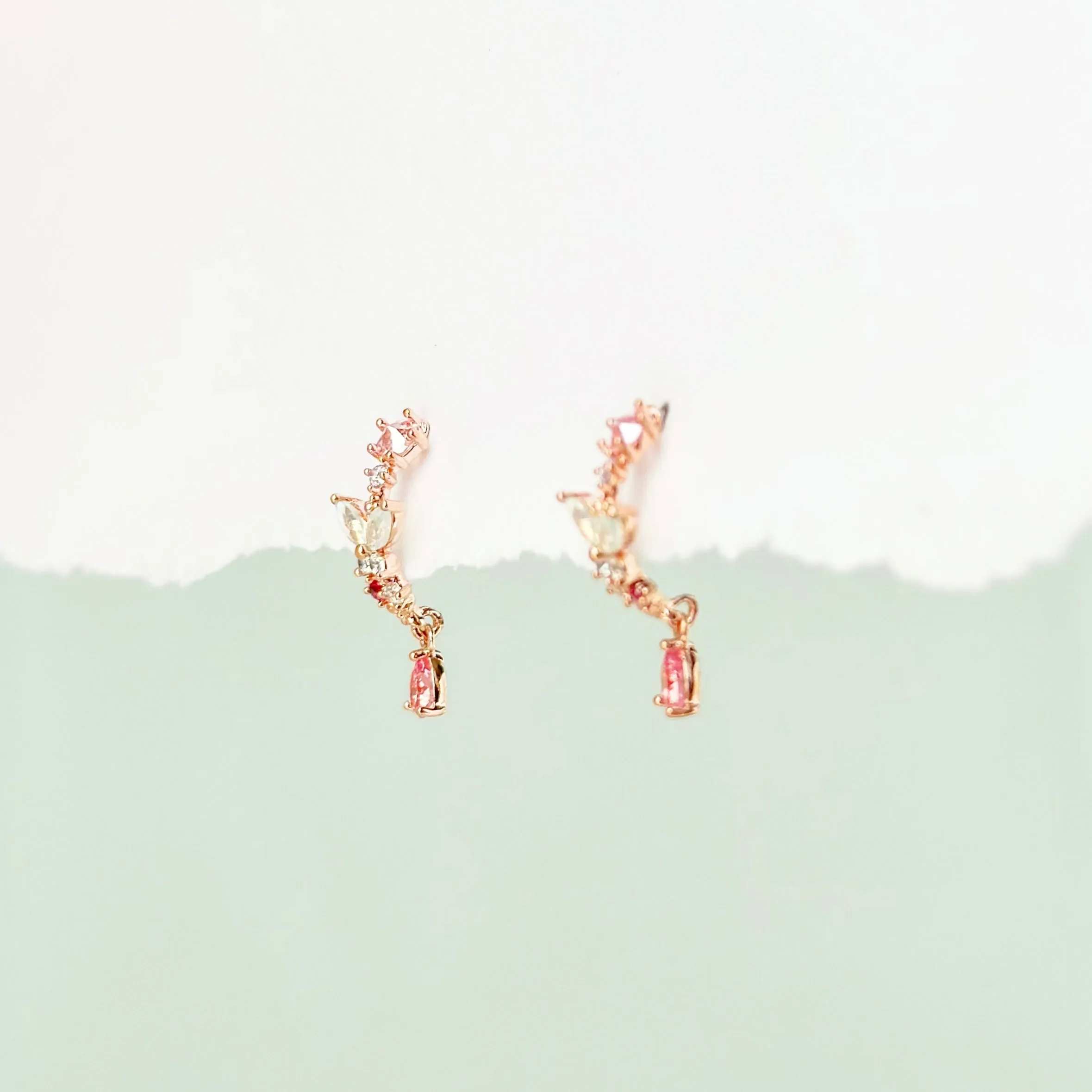 Rose Gold Coral Bells Earrings