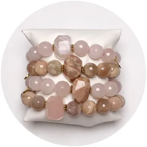 Rose Quartz & Desert Moonstone Rock Candy Armparty