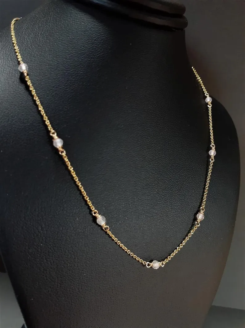 Rose Quartz Beaded Necklace