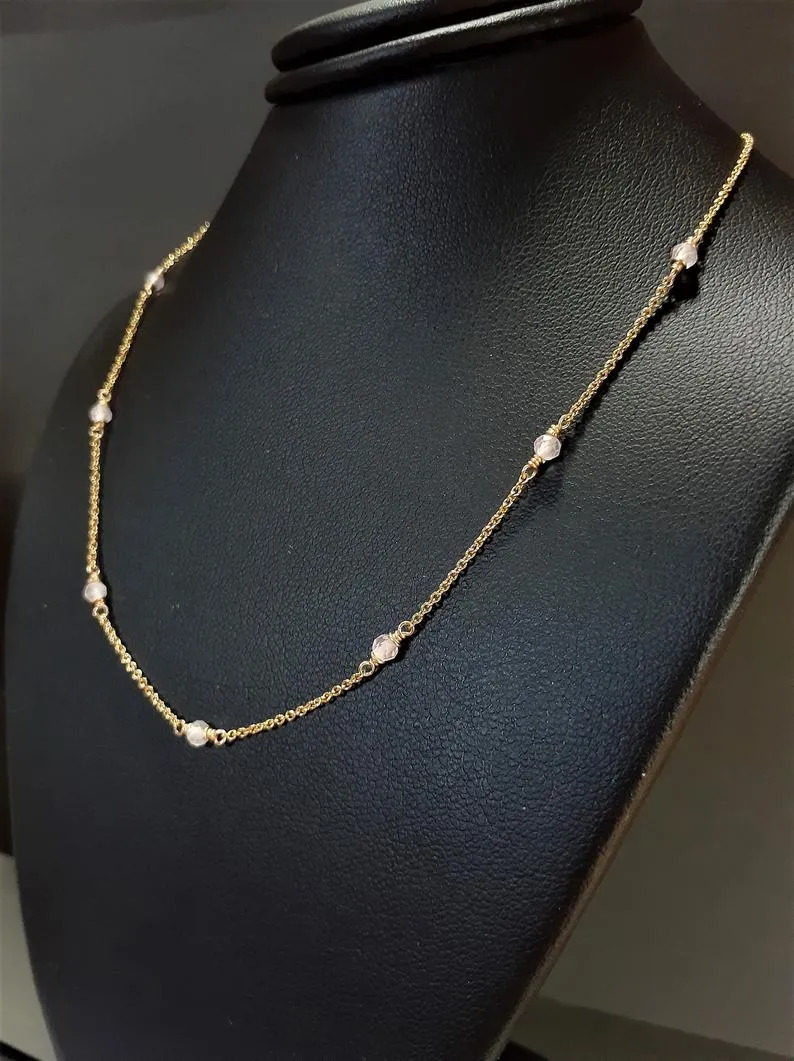 Rose Quartz Beaded Necklace