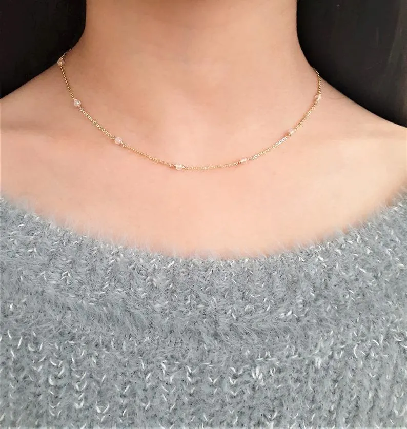 Rose Quartz Beaded Necklace