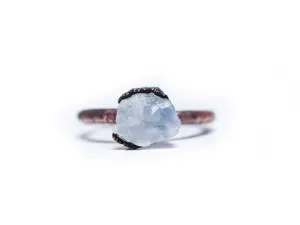 Rough moonstone ring | Simple stone stacking ring