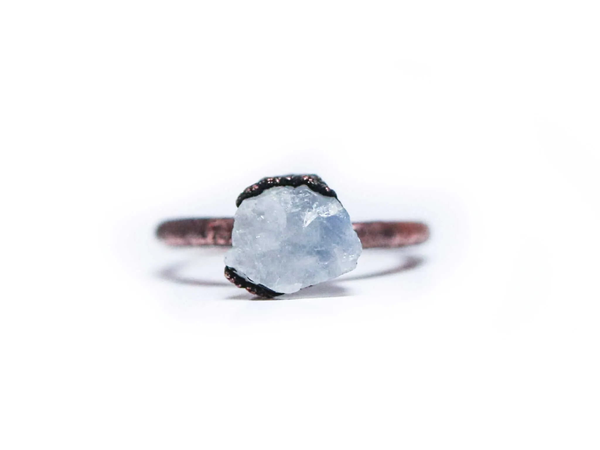 Rough moonstone ring | Simple stone stacking ring
