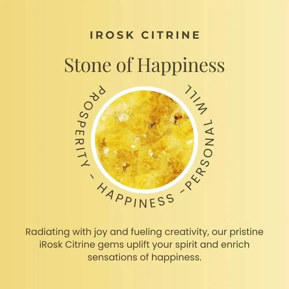 Round Shape Citrine Yellow Earrings in Sterling Silver | Irosk Australia ®