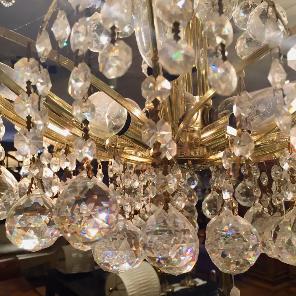 Schonbek Contessa Crystal Chandelier, Vintage, Hollywood Regency
