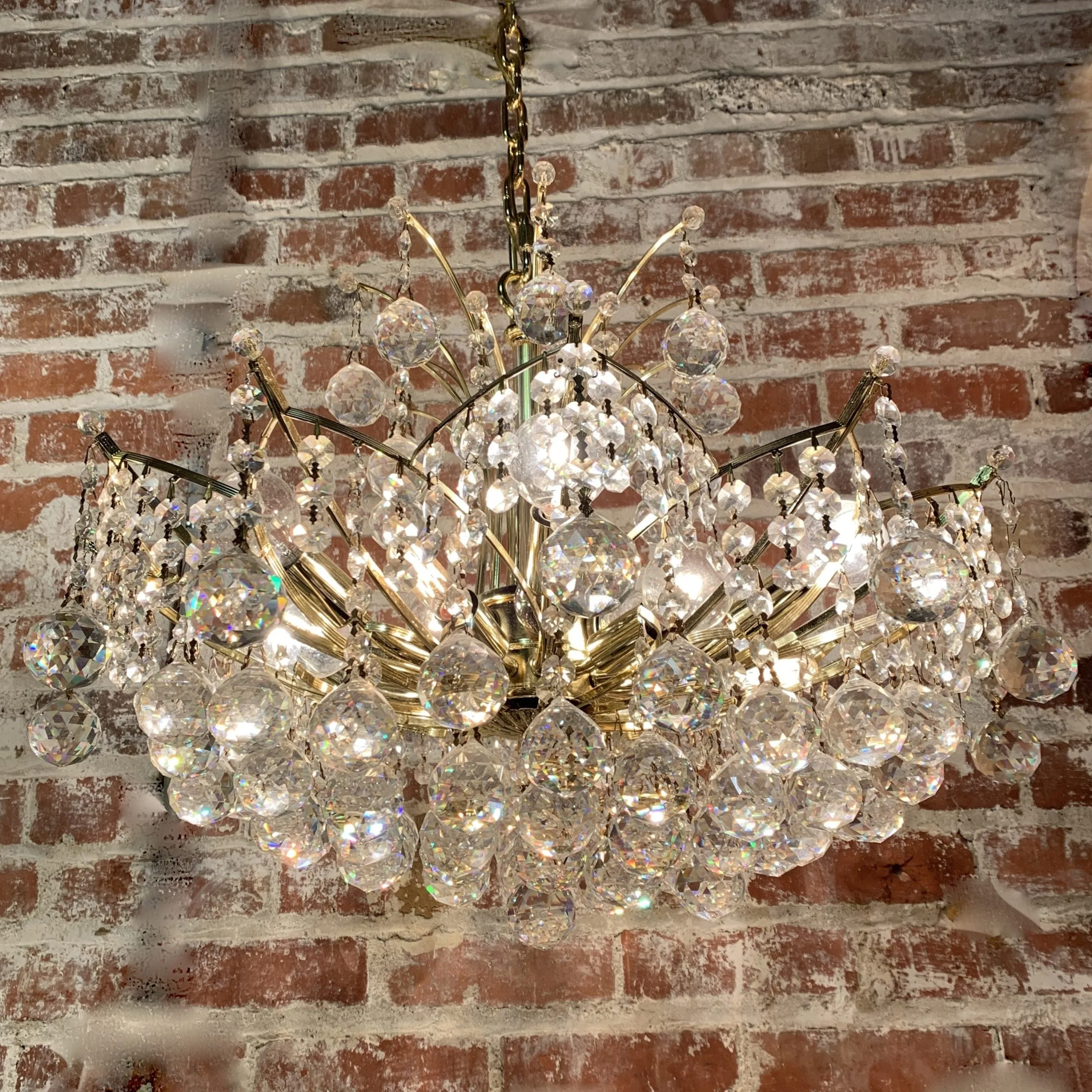 Schonbek Contessa Crystal Chandelier, Vintage, Hollywood Regency