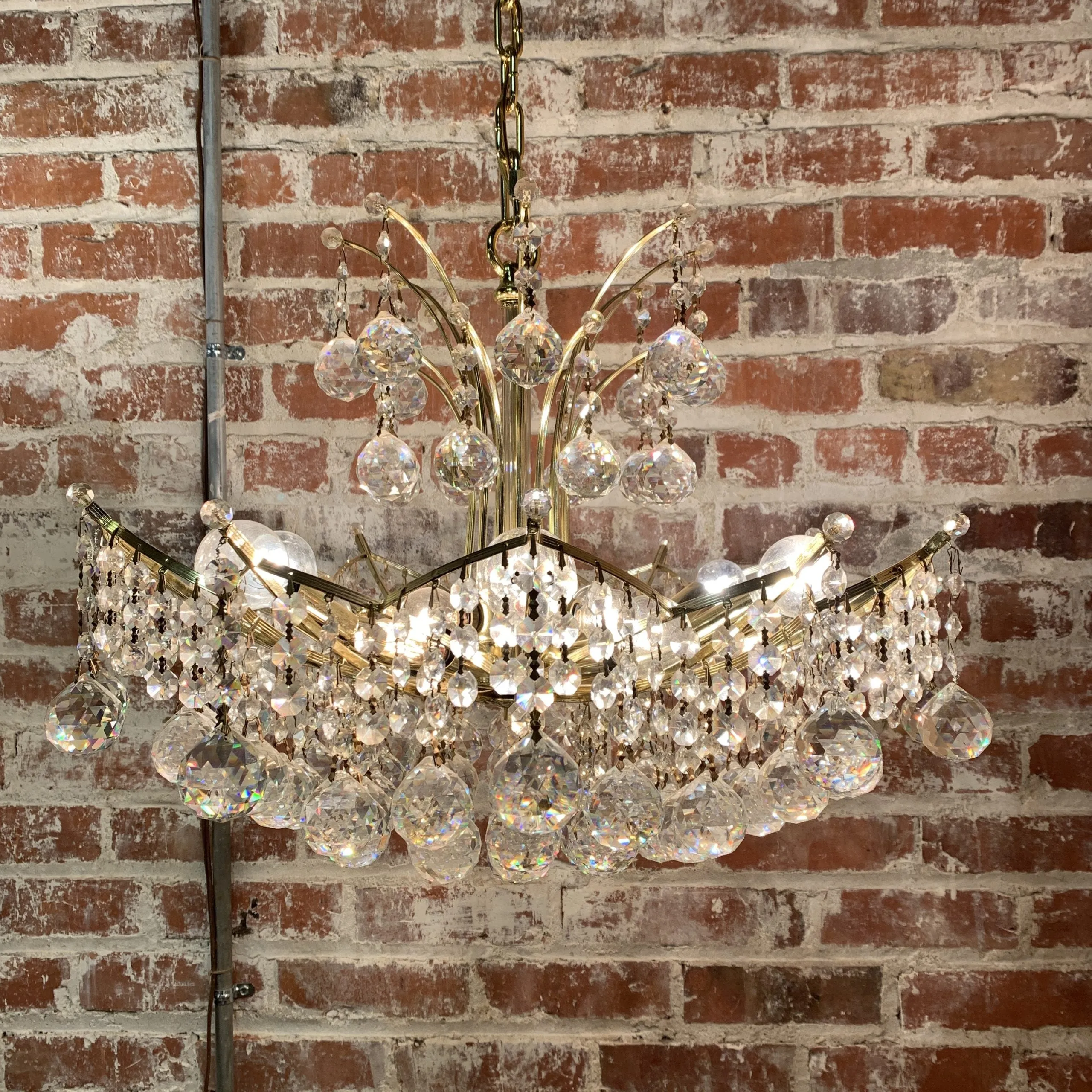 Schonbek Contessa Crystal Chandelier, Vintage, Hollywood Regency