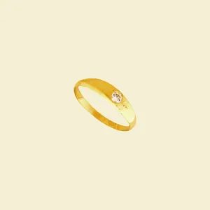 Slim Signet Ring with Cubic Zirconia Dainty