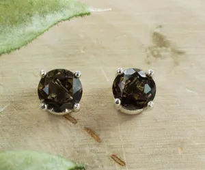 Smoky Quartz Earrings; Genuine Untreated USA Quartz